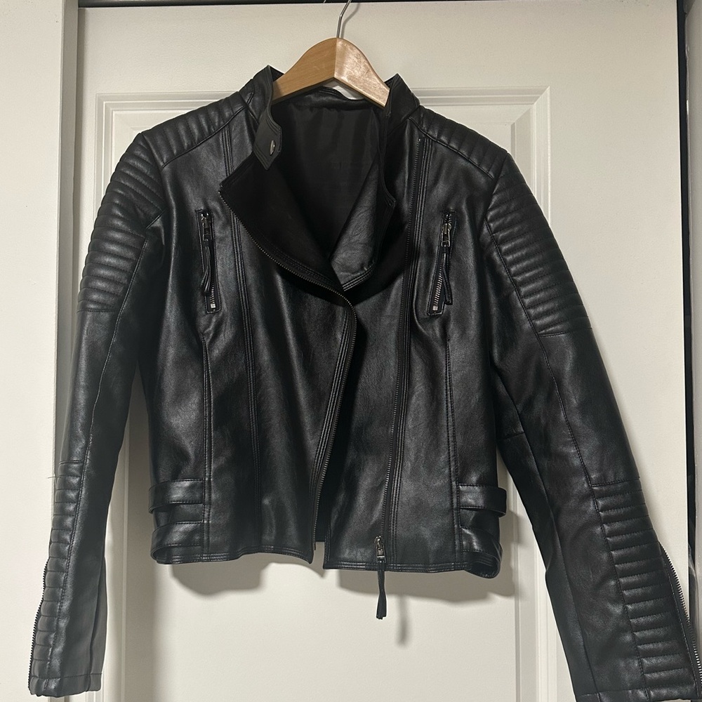 Women's Black Faux Leather Jacket